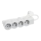 LEGRAND - Flache Steckdosenleiste 4x Steckdose, 1,5 Meter Kabel Farbe: Ultraweiß/Grau