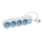 LEGRAND - Flache Steckdosenleiste 4x Steckdose, 1,5 Meter Kabel Farbe: Soft Blue