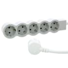 LEGRAND - Flache Steckdosenleiste 5x Steckdose, 1,5 Meter Kabel Farbe: Ultraweiß/Grau