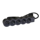 LEGRAND - Flache Steckdosenleiste 5x Steckdose, 1,5 Meter Kabel Farbe: Schwarz