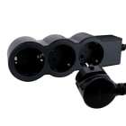 LEGRAND - Flache Steckdosenleiste 3x Steckdose, 3 Meter Kabel Farbe: Schwarz