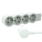 LEGRAND - Flache Steckdosenleiste 4x Steckdose, 3 Meter Kabel Farbe: Ultraweiß/Grau