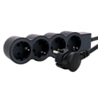 LEGRAND - Flache Steckdosenleiste 4x Steckdose, 3 Meter Kabel Farbe: Schwarz
