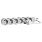 LEGRAND - Flache Steckdosenleiste 6x Steckdose, 3 Meter Kabel Farbe: Ultraweiß/Grau
