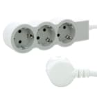 LEGRAND - Flache Steckdosenleiste 3x Steckdose, 5 Meter Kabel Farbe: Ultraweiß/Grau