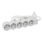 LEGRAND - Flache Steckdosenleiste 5x Steckdose, 5 Meter Kabel Farbe: Ultraweiß/Grau