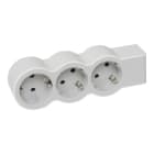 LEGRAND - Flache Steckdosenleiste 3x Steckdose, ohne Kabel Kabel Farbe: Ultraweiß/Grau