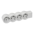 LEGRAND - Flache Steckdosenleiste 4x Steckdose, ohne Kabel Kabel Farbe: Ultraweiß/Grau