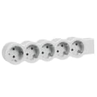LEGRAND - Flache Steckdosenleiste 5x Steckdose, ohne Kabel Kabel Farbe: Ultraweiß/Grau