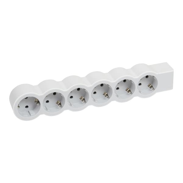 LEGRAND - Flache Steckdosenleiste 6x Steckdose, ohne Kabel Kabel Farbe: Ultraweiß/Grau