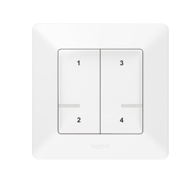 LEGRAND - Valena Life with Netatmo Szenentaster 4-fach, Farbe: Ultraweiß