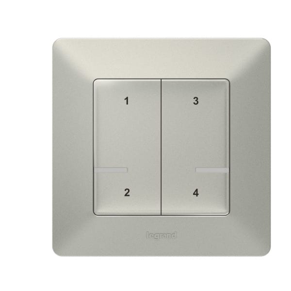 LEGRAND - Valena Life with Netatmo Szenentaster 4-fach, Farbe: Aluminium
