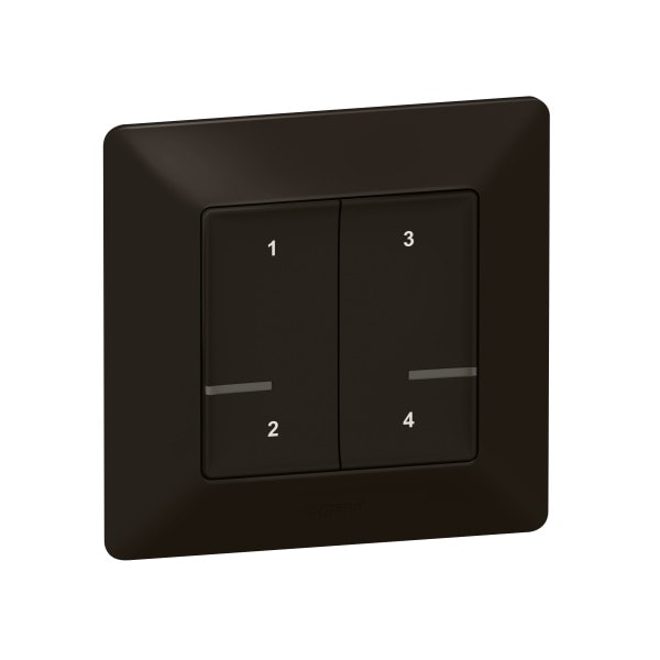 LEGRAND - Valena Life with Netatmo Szenentaster 4-fach, Farbe: Schwarz