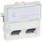 LEGRAND - Mosaic 2-fach RJ45, 45° Kat 6, UTP, 2-modulig, Farbe: Ultraweiß