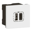 LEGRAND - Mosaic USB Typ-A+C LINK Ladesteckdose 2-modulig, Ladestrom 3 A Farbe: Ultraweiß