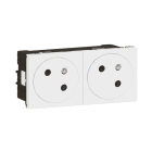 LEGRAND - Mosaic Link 2-fach Steckdose 45° F/B Standard, EBS Farbe: Ultraweiß