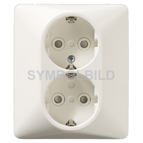 BTICINO - Living Light Kombi-Steckdose Schuko/Italien, 2-modulig, Farbe: Weiss