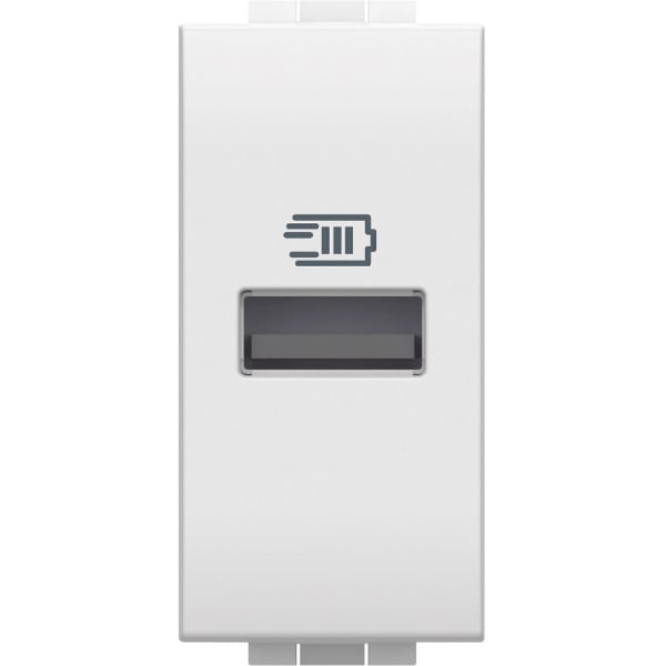 BTICINO - LivingLight USB-Ladesteckdose 1-modulig mit 1x USB-A in der Farbe Weiß