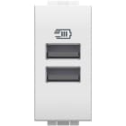 BTICINO - LivingLight USB-Ladesteckdose 1-modulig mit 2x USB-A in der Farbe Weiß