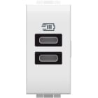 BTICINO - LivingLight USB-Ladesteckdose 1-modulig mit 2x USB-C in der Farbe Weiß