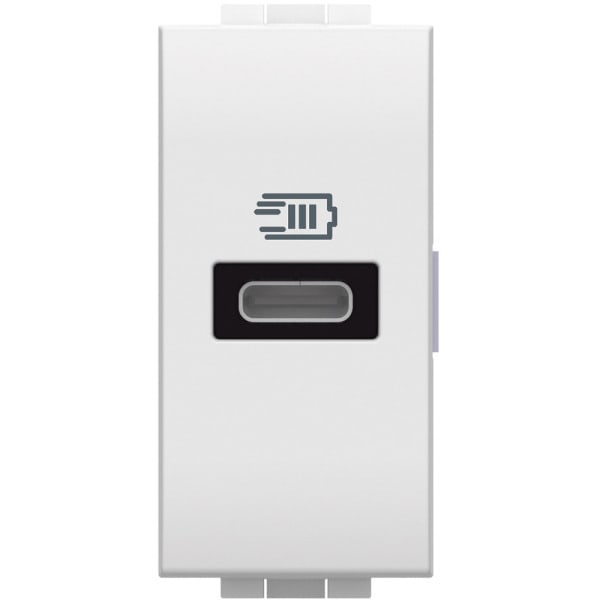 BTICINO - LivingLight USB-Ladesteckdose 1-modulig mit 1x USB-C in der Farbe Weiß