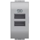 BTICINO - LivingLight USB-Ladesteckdose 1-modulig mit 2x USB-A in der Farbe Tech