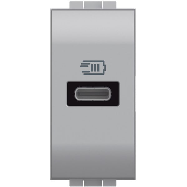 BTICINO - LivingLight USB-Ladesteckdose 1-modulig mit 1x USB-C in der Farbe Tech