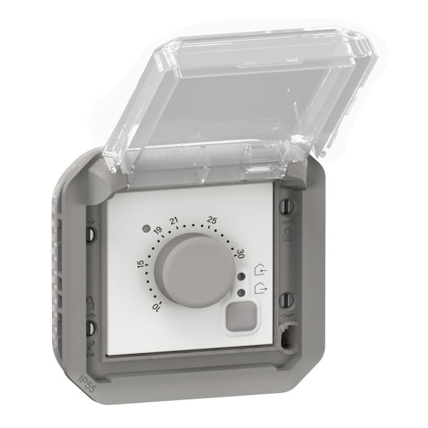 LEGRAND - Plexo New Einsatz elektronischer Thermostat in der Farbe: Grau/ Ultraweiß