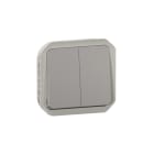 LEGRAND - Plexo New Einsatz Doppelwechselschalter 10AX/Taster 10A, SL , IP55, IK08, Grau
