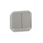 LEGRAND - Plexo New Einsatz Doppelwechselschal 10AX/Taster bel 10A, SL,IP55, IK08, Grau