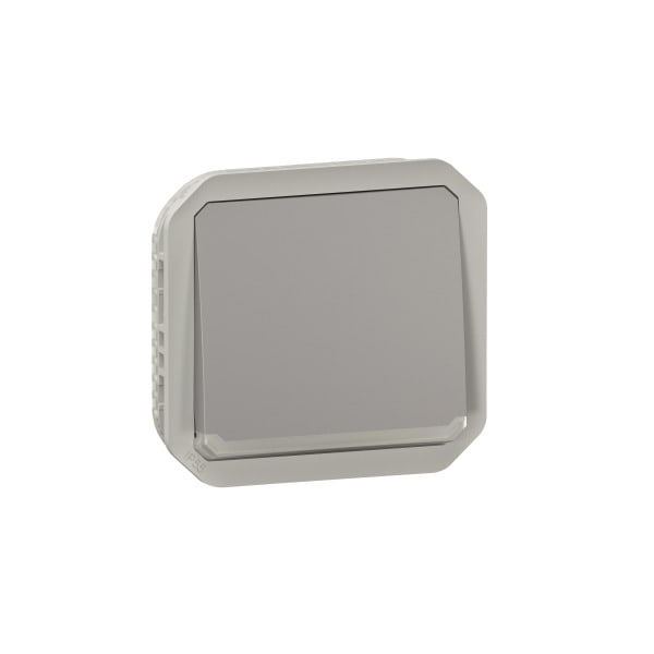 LEGRAND - Plexo New Einsatz Taster Wechselkontakt beleuchtet 10A, Steckklem,IP55,IK08,Grau