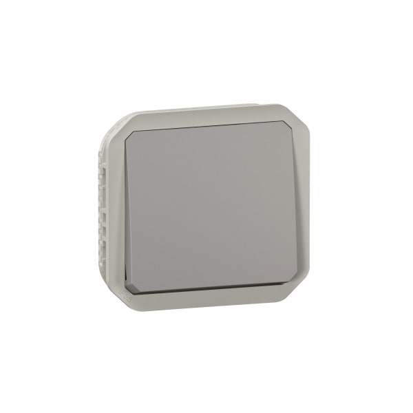 LEGRAND - Plexo New Einsatz Taster Wechselkontakt 10 A, Steckklemmen, IP 55, IK 08, Grau