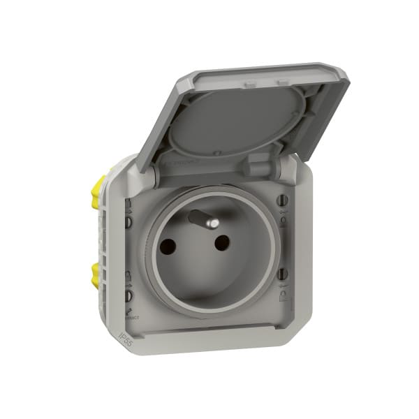LEGRAND - Plexo New Einsatz Steckdose F/B Std Steckklemmen EB, IP55, IK 08, Grau