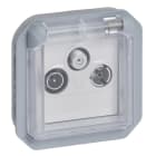 LEGRAND - Plexo New Einsatz TV-R-SAT DVBT, UHD-TV, SAT, Kabel-TV, Gehäuse Klasse A, Grau