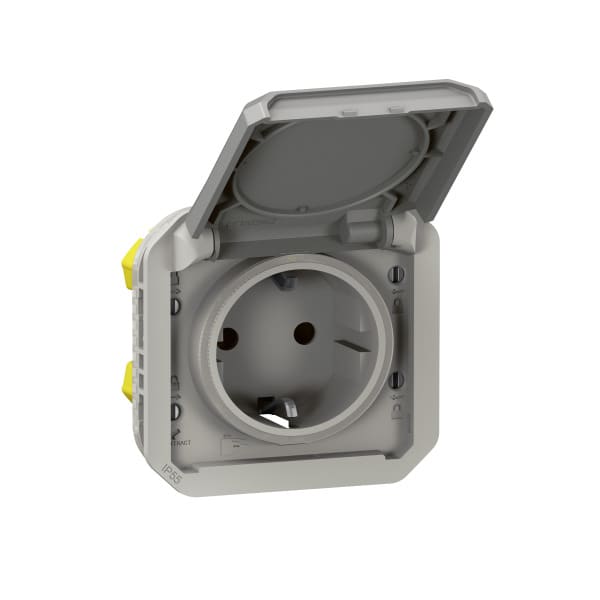 LEGRAND - Plexo New Einsatz Schutzkontakt-Steckdose Steckklemmen EB, IP44, IK08, Grau
