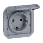 LEGRAND - Plexo New Einsatz Schutzkontakt-Steckdose, Schraubklemmen, EB, IP44, IK 08, Grau