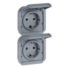 LEGRAND - Plexo New Einsatz 2fach vorverdrahtete SSDO vertikal, SL, EB, IP44, IK08, Grau