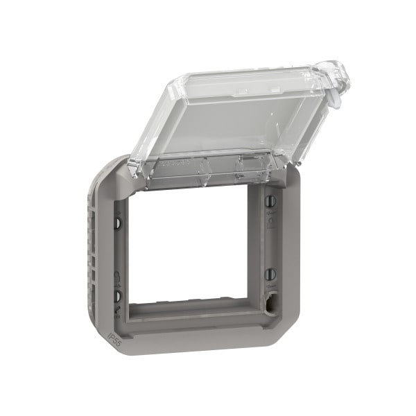 LEGRAND - Plexo New Einsatz Mosaic Adapter transparentem Klappdeckel verschließbar Grau