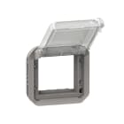 LEGRAND - Plexo New Einsatz Mosaic Adapter transparentem Klappdeckel verschließbar Grau