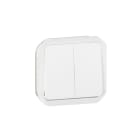 LEGRAND - Plexo New Einsatz Doppelwechselsch 10AX/Taster 10A, SL , IP55, IK08, Ultraweiß