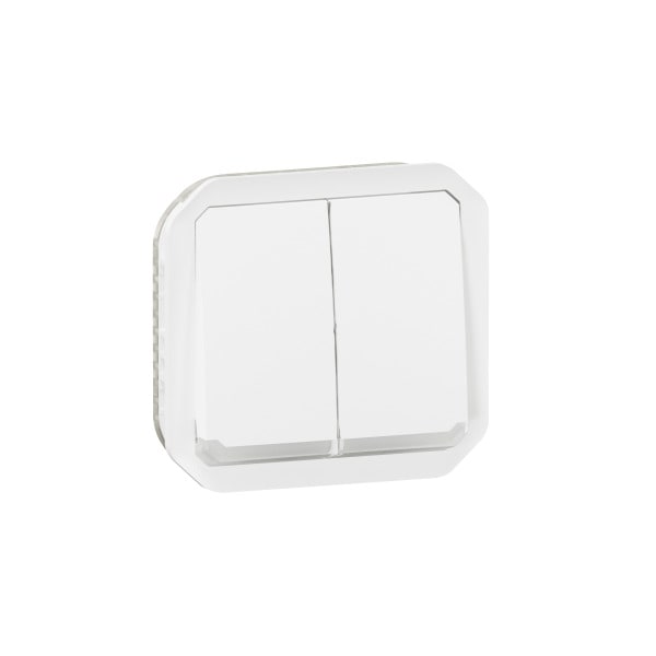 LEGRAND - Plexo New Einsatz Doppelwechselsch 10AX/Taster bel 10A, SL, IP55, IK08,Ultraweiß