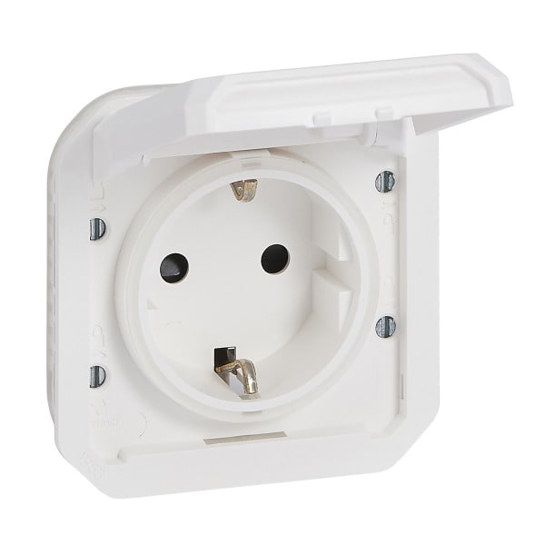 LEGRAND - Plexo New Einsatz Schutzkontakt-Steckdose, SL, EB, IP44, IK 08, Ultraweiß