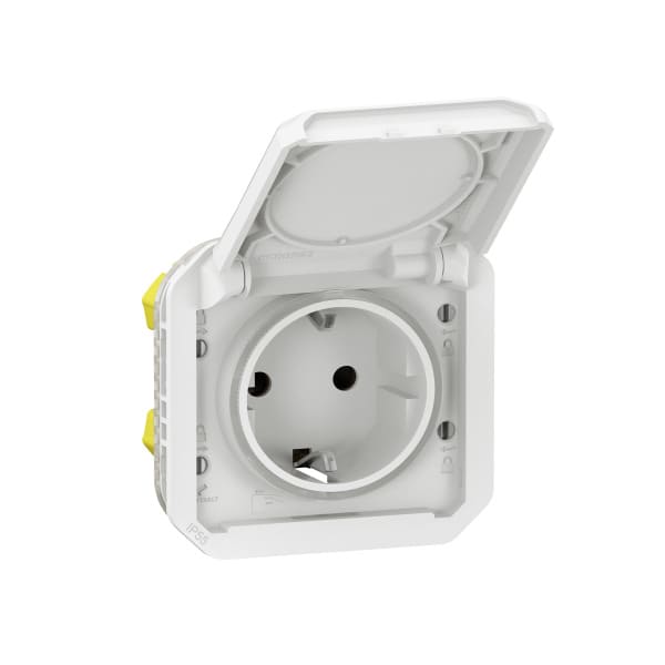 LEGRAND - Plexo New Einsatz Schutzkontakt-Steckdose Steckklemmen, EB, IP44 IK08, Ultraweiß