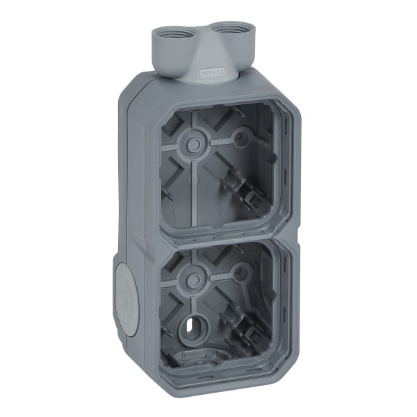LEGRAND - Plexo New 2-fach Gehäuse horizontal und vertikal ISO 20 in der Farbe: Grau