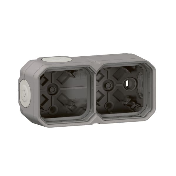 LEGRAND - Plexo New 2-fach Gehäuse horizontal und vertikal in der Farbe: Grau