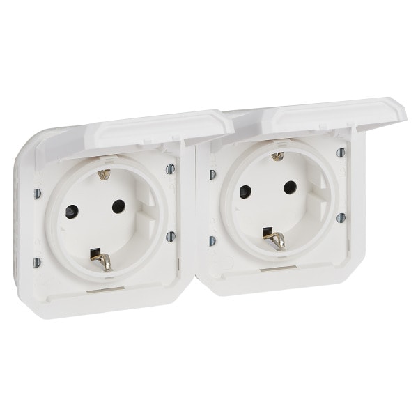 LEGRAND - Plexo New Einsatz 2fach vorverdrah SSDO horizontal, SL, EB, IP44 IK08, Ultraweiß