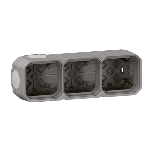 LEGRAND - Plexo New 3-fach Gehäuse horizontal und vertikal in der Farbe: Grau