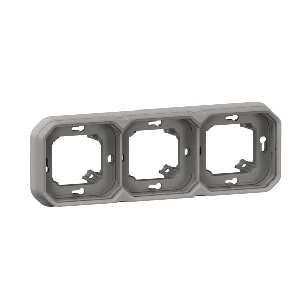 LEGRAND - Plexo New FRUP 3-fach horizontal und vertikal Tragring, in der Farbe: Grau