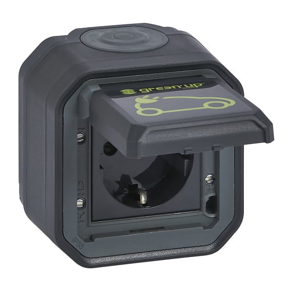 LEGRAND - Plexo New FRAP Green'Up Schutzkontakt-Steckdose SL,EB,IP44,IK08, Anthrazit