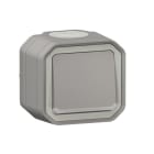 LEGRAND - Plexo New FRAP Taster beleuchtet 10 A, Steckklemmen (SL), IP 55, IK 08, Grau